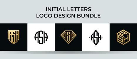 Anfangsbuchstaben Asche Logo Designs Bundle vektor