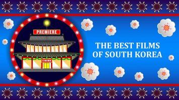 bästa filmer sydkoreansk blomma bakgrund vektor