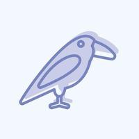 Vogelsymbol im trendigen zweifarbigen Stil isoliert auf weichem blauem Hintergrund vektor