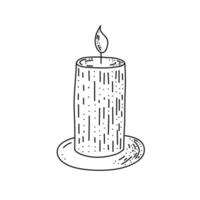 handgezeichnete Kerzensymbol isolierte Vektorillustration. festliches Objekt für Veranstaltungen. vektor