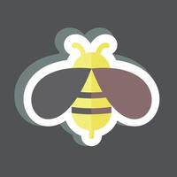 Bienenaufkleber im trendigen isoliert auf schwarzem Hintergrund