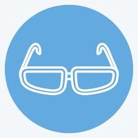 Brillensymbol im trendigen blauen Augen-Stil vektor