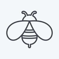 Bienensymbol im trendigen Linienstil isoliert auf weichem blauem Hintergrund vektor