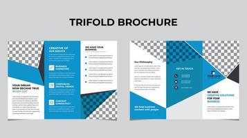 trefaldig broschyrdesign med cirkel, företagsmall vektor