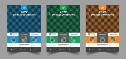Business-Konferenz-Flyer-Vorlage, Business-Flyer-Design mit kreativem Look und Corporate-Flyer-Design vektor