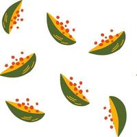 papaya seamless mönster. abstrakt upprepad bakgrund med tropisk frukt. för papper, omslag, tyg, presentpapper, väggkonst, inredning. söt textildesign för barnkläder. vektor illustration.
