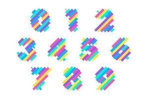 Set aus bunten modernen Pixeln mit null bis neun Zahlen Logo-Design-Vorlage. Kreative Technologie Symbol Symbol Element Vector Illustration perfekt für Ihre visuelle Identität.