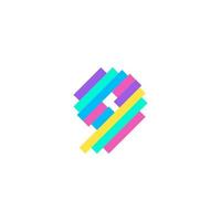 farbenfrohe moderne Pixel 9-Logo-Design-Vorlage. Kreative Technologie Symbol Symbol Element Vector Illustration perfekt für Ihre visuelle Identität.
