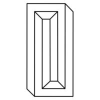 Formen der optischen Täuschung. unmögliche Objekte. Op-Art. geometrische Figuren. Strichzeichnungen. vektor