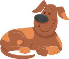 tecknad sömnig brun hund djur karaktär vektor