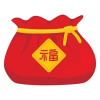 röd stor kinesisk lyckoväska vektor