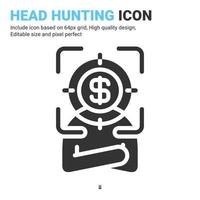 head hunting ikon vektor med glyph stil isolerad på vit bakgrund. vektor illustration rekrytering tecken symbol ikon koncept för företag, finans, industri, företag, webb, appar och projekt