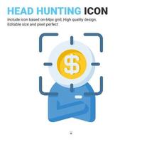 head hunting ikon vektor med platt färg stil isolerad på vit bakgrund. vektor illustration rekrytering tecken symbol ikon koncept för företag, finans, industri, företag, webb, appar och projekt
