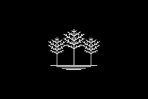 träd växt trädgård skog linje kontur logo design vektor