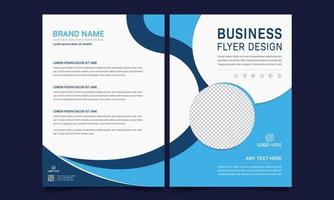 Business-Broschüren-Vorlage, Jahresbericht, Magazin, Poster, Unternehmenspräsentation, Portfolio, Flyer, Infografik, Layout modern mit blauer Farbgröße A4, Vorder- und Rückseite, einfach zu bedienen und zu bearbeiten. vektor