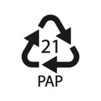 Papierrecyclingsymbol pap 21 anderes gemischtes Papier. Vektor-Illustration vektor