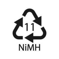 Batterie-Recycling-Symbol 11 nimh. Vektor-Illustration vektor