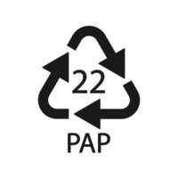 Papierrecyclingsymbol Pap 22. Vektor-Illustration. vektor