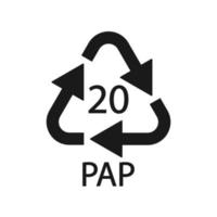 Papierrecyclingsymbol Pap 20. Vektorillustration vektor