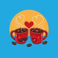 kaffemugg i kärlek vektor
