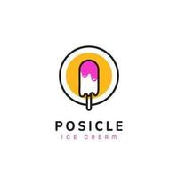 popsicle smältande rosa glass logotyp ikon symbol vektor