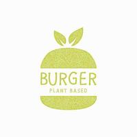 växtbaserad hamburgerstämpel logotyp vektor