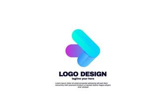 lager abstrakt pil logotyp designmall spela knappen vektor