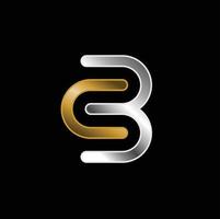 bokstav cb logotyp med guld stil vektor