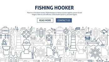 fiske hooker banner design vektor