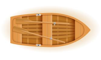 trä båt topp vy vektor illustration
