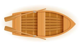 trä båt topp vy vektor illustration