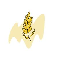 Ährchensymbol oder Logo für Bäckerei-, Back- oder Getreideprodukte, Getreidepflanze auf abstrakter Punktvektorillustration vektor