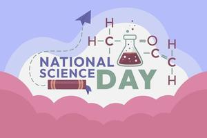 nationell vetenskapsdag med vetenskapsformelobjekt vektordesign kan användas för att representera nationell vetenskapsdag vektor