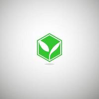 logotyp naturblad med polygondesign vektor