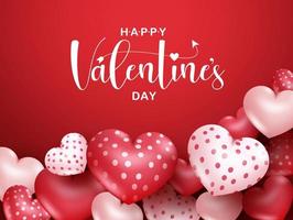 Valentinstag-Vektor-Banner-Hintergrund. Happy Valentinstag Grußtext mit Ballonherzen im leeren Raum für Valentinstag Nachrichten Grußkartendesign. Vektor-Illustration vektor