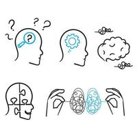 handritad doodle mental hälsa terapi illustration vektor isolerade