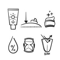 handritad doodle hudvård ikon relaterade samling vektor isolerade