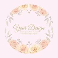 eleganter Blumenrahmen mit blühendem Rosen-Design vektor