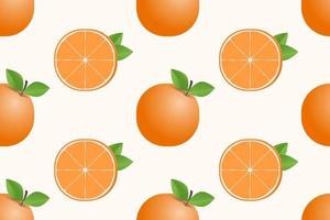 handritad orange frukt sömlös design vektor