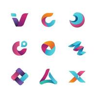 uppsättning logotyp element mall vektor