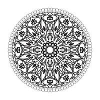 kreisförmiges Muster in Form von Mandala mit Blume für Henna-Mandala-Tattoo-Dekoration vektor