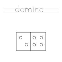 Verfolgen Sie die Buchstaben und färben Sie Cartoon-Domino. Handschriftübungen für Kinder. vektor