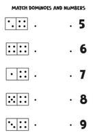 matcha dominobrickor och siffror. mattespel för barn. vektor