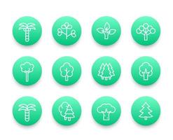 Bäume Linie Icons Pack vektor