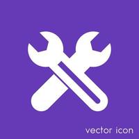 Symbol für gekreuzte Schraubenschlüssel, Service-Vektor-Piktogramm vektor