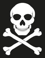Piraten-Totenkopf mit gekreuzter Knochen-Vektor-Illustration vektor