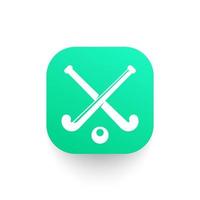 Feldhockey-Symbol auf grüner Form, Vektorillustration