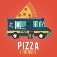 pizza food truck vektor