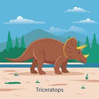 triceratops. förhistoriska djur vektor