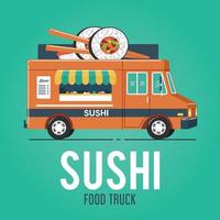 sushi food truck vektor